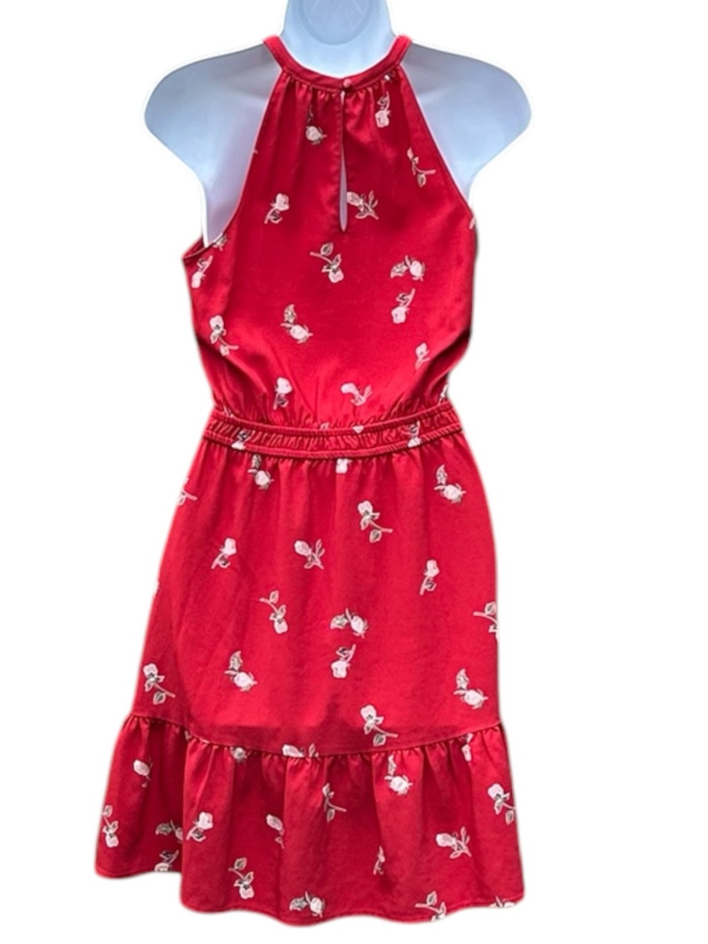 LOFT Women’s Floral Flounce Halter Dress - Picture 3 of 10